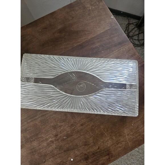 Lucite Tissue Box By Celebrity Clear Starburst Lucite Tissue Holder Retro - Picture 1 of 5
